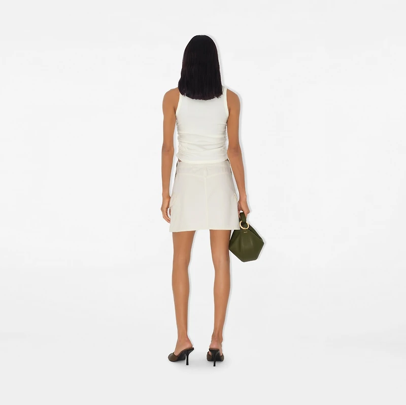 Cotton Mini Skirt in Off white - Women | Burberry® Official