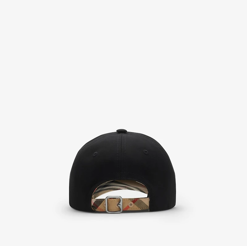 Gabardine Baseball Cap in Black/sand