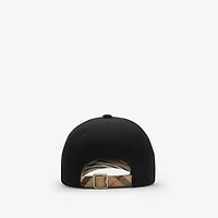 Gabardine Baseball Cap in Black/sand