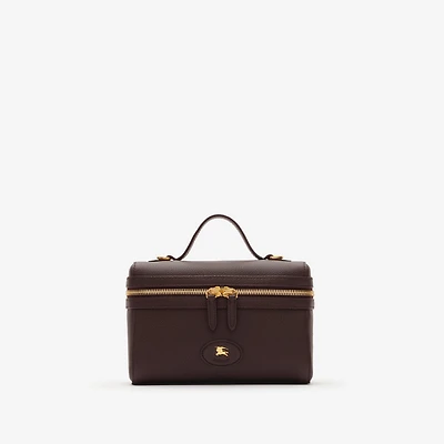 Bloomsbury Vanity Case in Peat brown/sand beige - Women, Leather | Burberry® Official