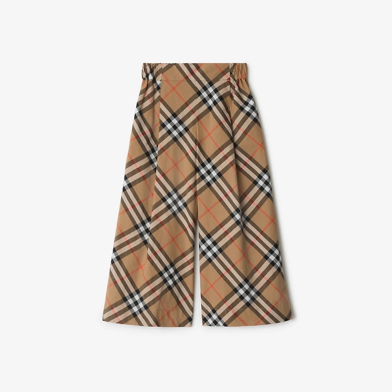 Check Cotton Trousers in Sand | Burberry® Official