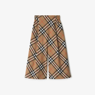 Check Cotton Trousers in Sand | Burberry® Official