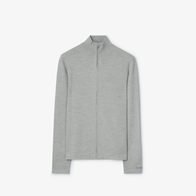 Wool Jacket in Light grey melange - Men | Burberry® Official