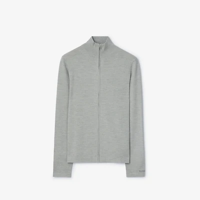 Wool Jacket in Light grey melange - Men | Burberry® Official