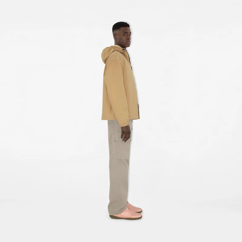 Nylon Cotton Hooded Jacket in Cracker - Men | Burberry® Official