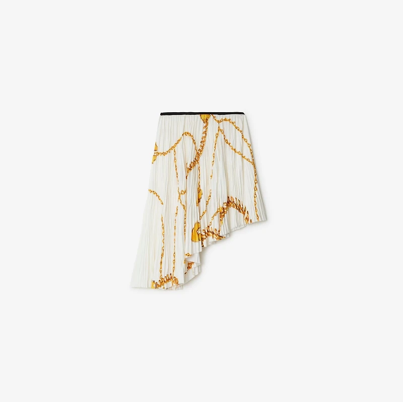 Shield Hardware Jersey Skirt in Gold/white - Women | Burberry® Official