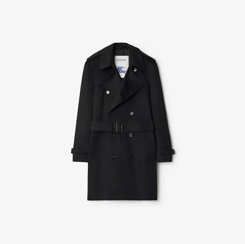 Mid-length Cashmere Trench Coat in Black - Men | Burberry® Official