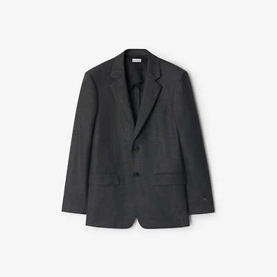 Check Wool Cashmere Tailored Jacket in Loden/highland green - Men | Burberry® Official