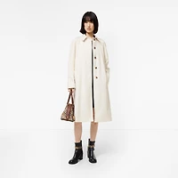 Long Tropical Gabardine Tickhill Car Coat in Tundra white - Women | Burberry® Official