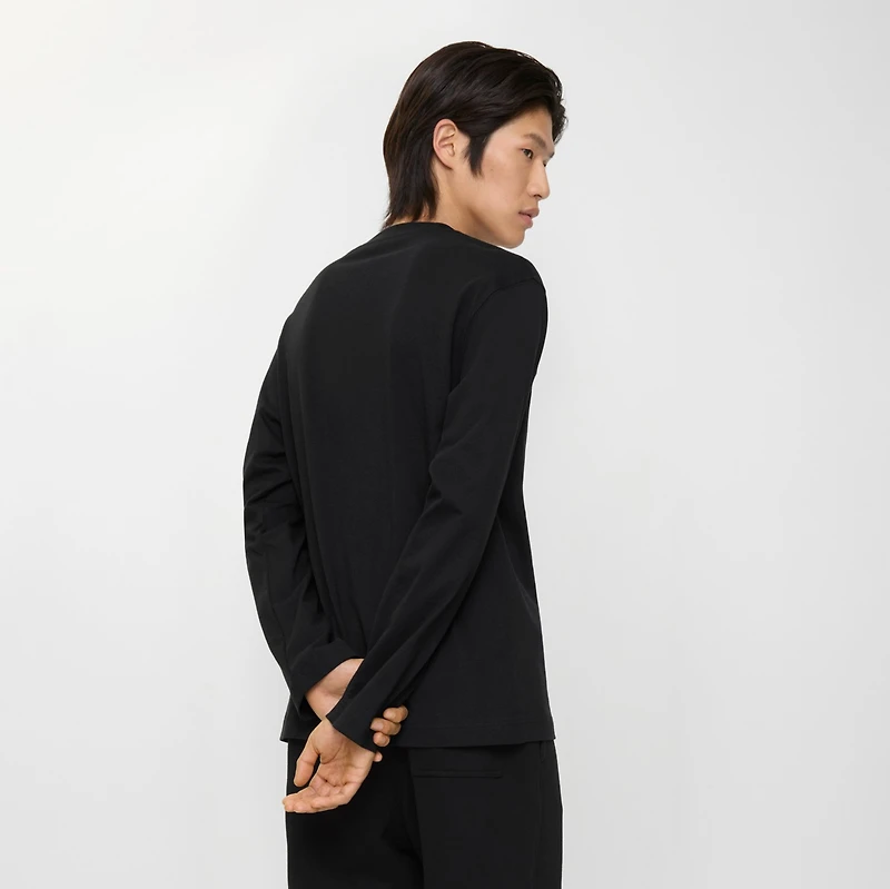 Long-sleeve Gothic Logo Cotton T-shirt in Black - Men | Burberry® Official