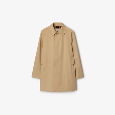 Short Camden Heritage Car Coat in Honey beige - Men, Cotton Gabardine | Burberry® Official