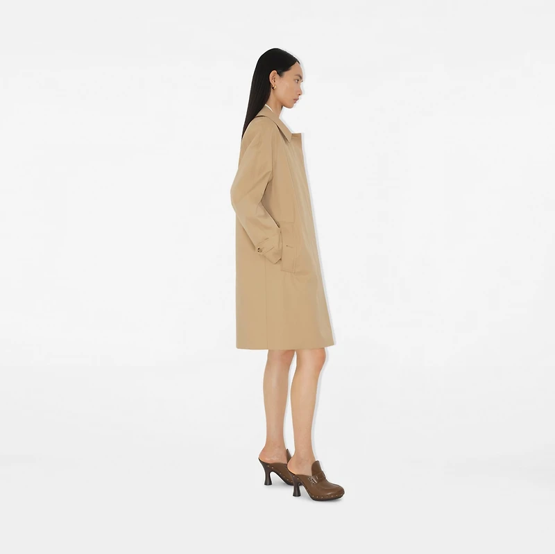 Mid-length Camden Heritage Car Coat in Honey - Women, Cotton Gabardine | Burberry® Official