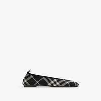 Check Knit Baby Ballerinas in Black/calico - Women | Burberry® Official
