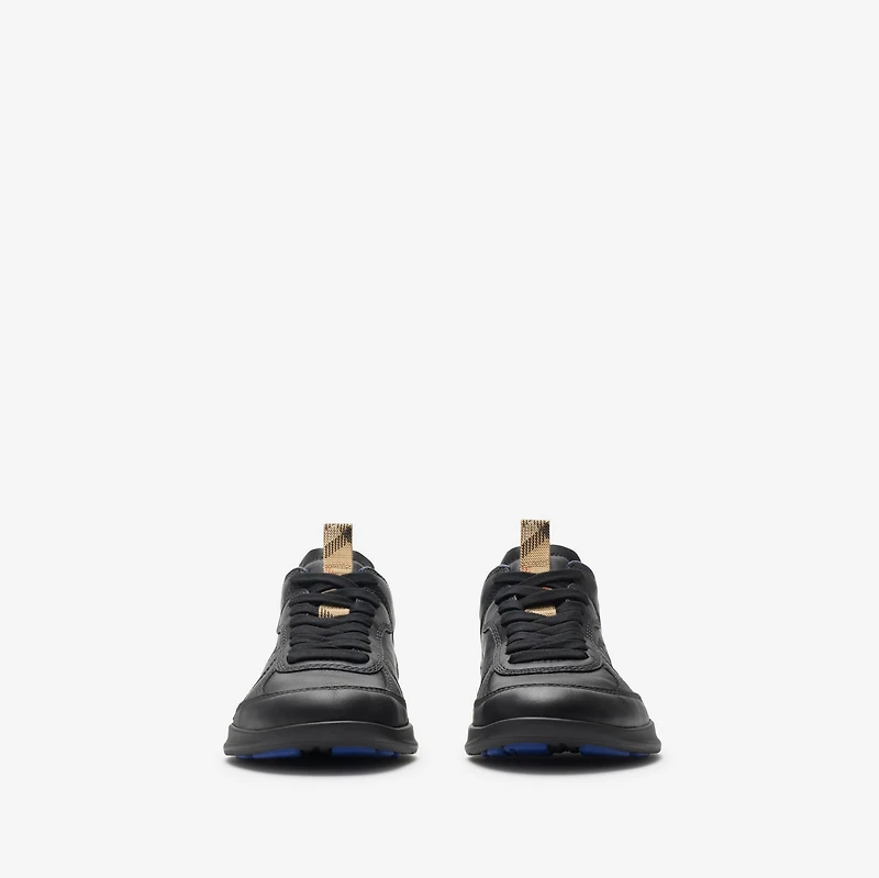 Leather Matrix Sneakers in Black - Men | Burberry® Official