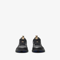 Leather Matrix Sneakers in Black - Men | Burberry® Official