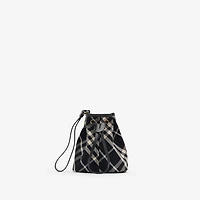 Check Drawstring Pouch​ in Black/calico - Women | Burberry® Official