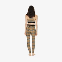 Check Stretch Jersey Leggings in Archive beige - Women, Nylon | Burberry® Official
