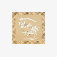 Archive Knight Silk Scarf in Finch beige | Burberry® Official