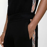 Check Trim Cotton Shorts in Black - Men | Burberry® Official