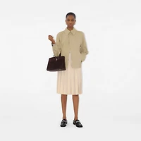 Pleated Silk Skirt in Pelican - Women | Burberry® Official
