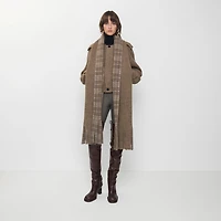 Detachable Scarf Wool Blend Jacket in Biscuit/biscuit - Women | Burberry® Official