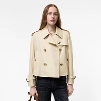 Cropped Tropical Gabardine Mayfair Trench Jacket in Stone beige - Women | Burberry® Official