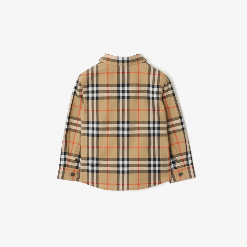 Check Cotton Shirt in Sand beige | Burberry® Official