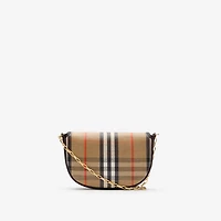 Mini Highlands Chain Crossbody Bag in Sand beige - Women, Cotton, Linen | Burberry® Official