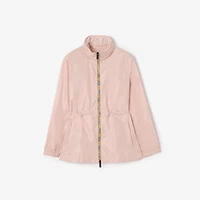 Short Checker-tape Nylon Parka in Bouquet pink - Women | Burberry® Official