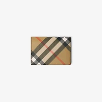 Check Folding Card Case in Sand - Men, Canvas | Burberry® Official