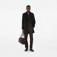 Mid-length Cashmere Trench Coat in Black - Men | Burberry® Official