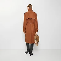 Long Nubuck Castleford Trench Coat in Ginger brown - Women, Leather | Burberry® Official