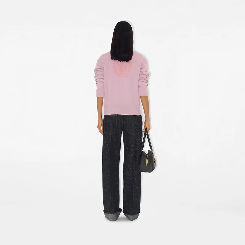 B Crest Wool Cardigan in Dawn - Women | Burberry® Official