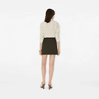 Bonded Gabardine Trench Mini Skirt in Juniper - Women, Cotton | Burberry® Official