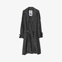 Long Silk Trench Coat in Silver/black - Men | Burberry® Official