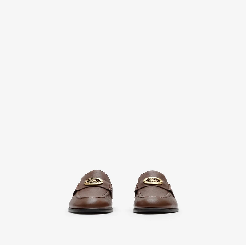 Leather Opal Loafers in Tobacco brown - Women | Burberry® Official