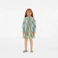 Check Linen Blend Cardigan in Breeze | Burberry® Official