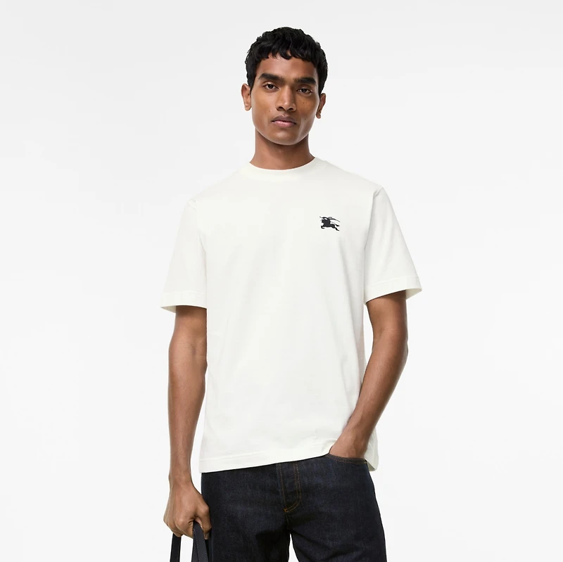 Knight Cotton T-shirt in Chalk white - Men | Burberry® Official