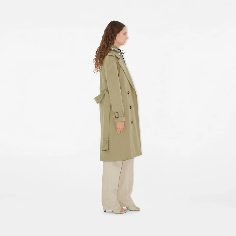 Long Gabardine Trench Coat in Skylark - Women, Cotton | Burberry® Official