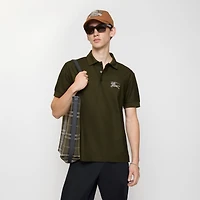 Metallic EKD Cotton Polo Shirt in Marsh green - Men | Burberry® Official