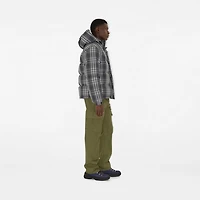 Ombré Check Hooded Puffer Jacket in Black - Men | Burberry® Official