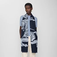 Wide EKD Wool Scarf in Bank | Burberry® Official