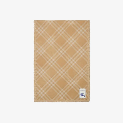 Wide Check Wool Silk Scarf in Sand/ecru | Burberry® Official