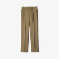 Wool Tailored Trousers in Linden/mountain - Women, Cotton | Burberry® Official