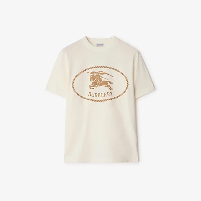 Knight Stamp Cotton T-shirt in Chalk white - Men | Burberry® Official