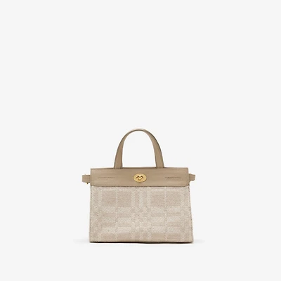 Mini Cotswolds Tote in Natural beige - Women, Linen, Cotton | Burberry® Official
