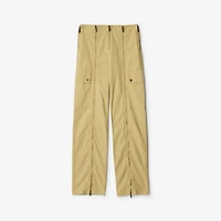 Cotton Linen Zip Trousers in Hay/artichoke - Women | Burberry® Official