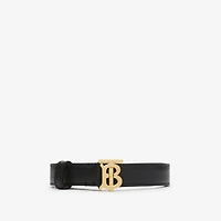 Leather Reversible TB Belt in Black/tan/gold