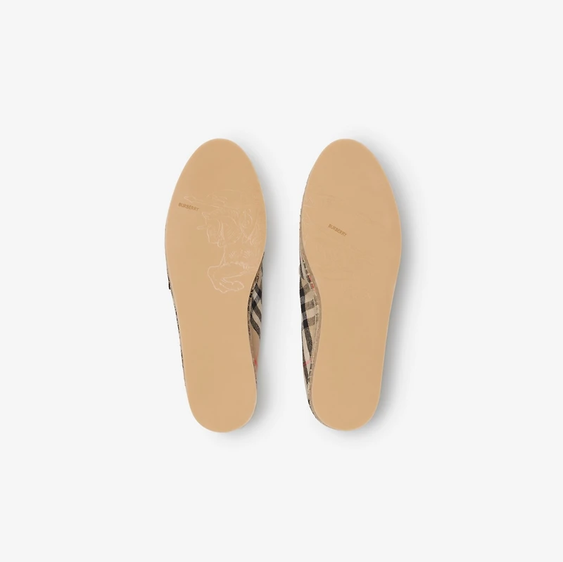 Check Mews Espadrilles​ in Sand - Men, Linen | Burberry® Official