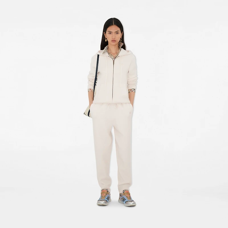 Cashmere Blend Jogging Pants in Chalk - Women | Burberry® Official